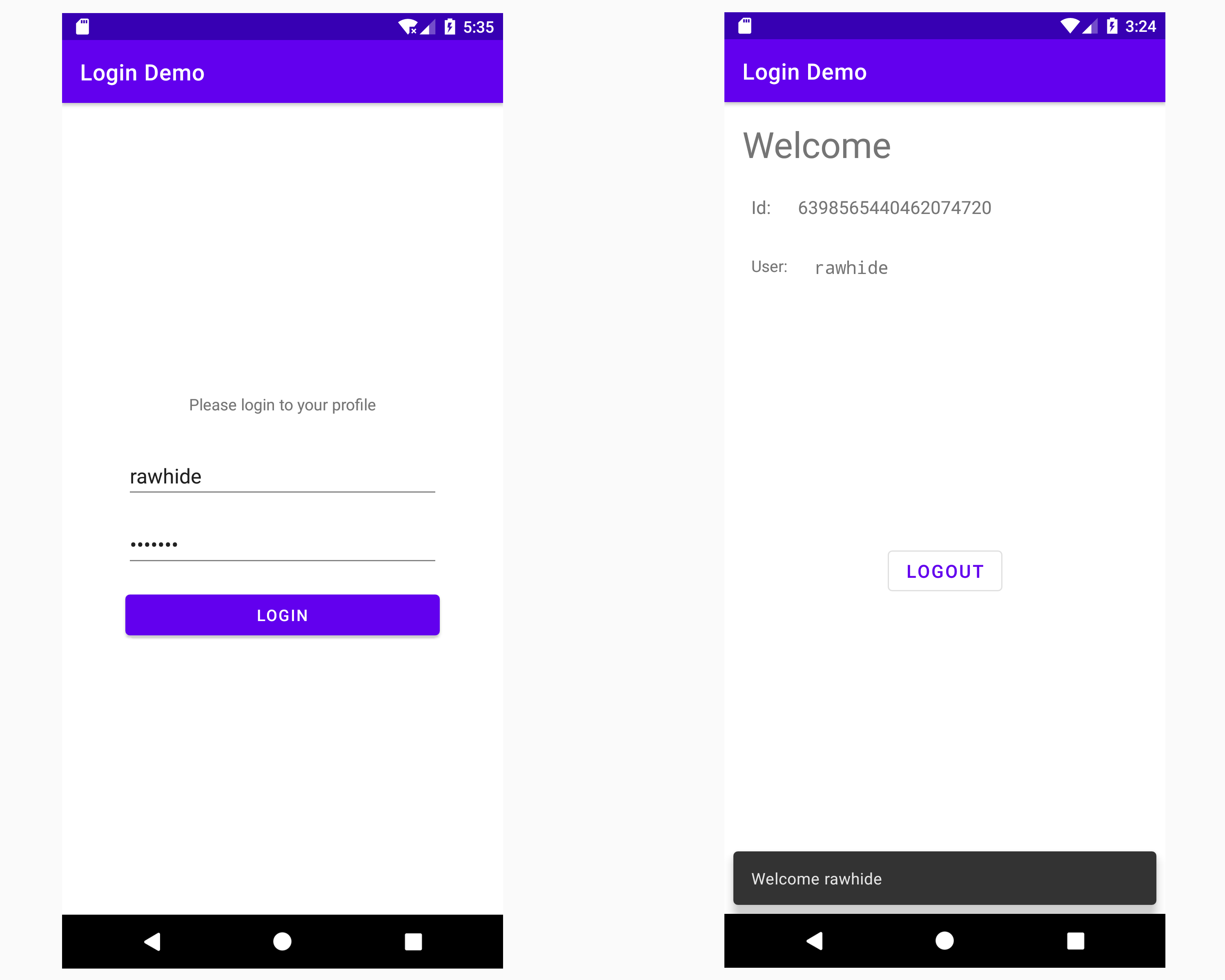 نمونه برنامه ی استفاده از data-binding و navigation در اندروید